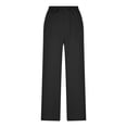 thumbnail image 7 of Oplxuo Plus Size Linen Lounge Pants for Women Loose Straight Leg Casual Elastic Waist Travel Beach Trousers with Pockets, 7 of 7