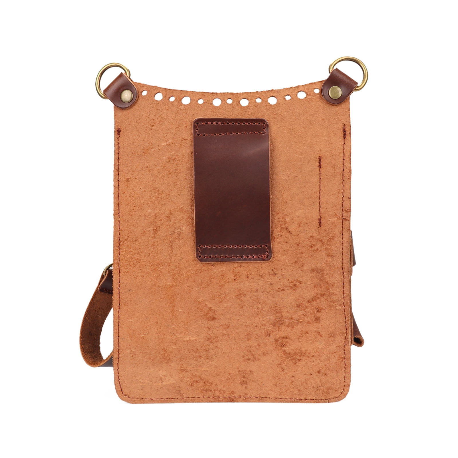 TOURBON Leather Gardening Pouch Tool Waist Bag Drywaller's Contractor Tool Carrier with Shoulder Strap Brown