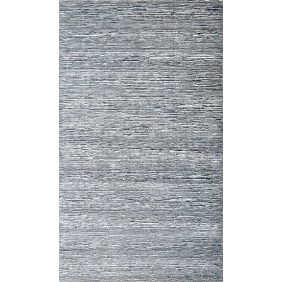 5x8 Solid Gray Rug | Handmade Wool  & Viscose Area Rug | TRD1007158