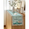 thumbnail image 5 of Table Runner 72 Inches Long for Kitchen Dining, Easter Dresser Scarf Farmhouse, Dining Table Decorations for Wedding/Parties, Green Truck Rabbit Duck Butterfly Floral Wooden 14 x 72 In, 5 of 8