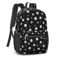 thumbnail image 2 of Baseballs Stars Black Pattern 17" Waterproof Oxford School Backpacks for Teens, S-Shape Padded Straps, for School, Travel, Hiking, Camping, 2 of 3