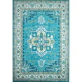 thumbnail image 2 of Blue Ivory Gray Modern Traditional Oriental 5x7 Area Rug Bordered Medallion Floor Carpet - Actual 5'2" x 7'2" Rectangle Rug, 2 of 7