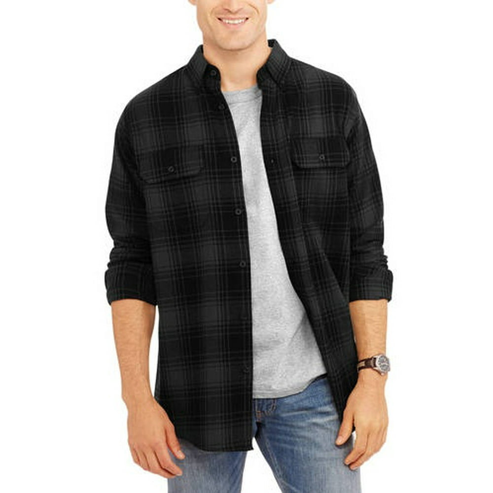 Faded Glory - Faded Glory Long Sleeve Flannel Shirt - Walmart.com - Walmart.com