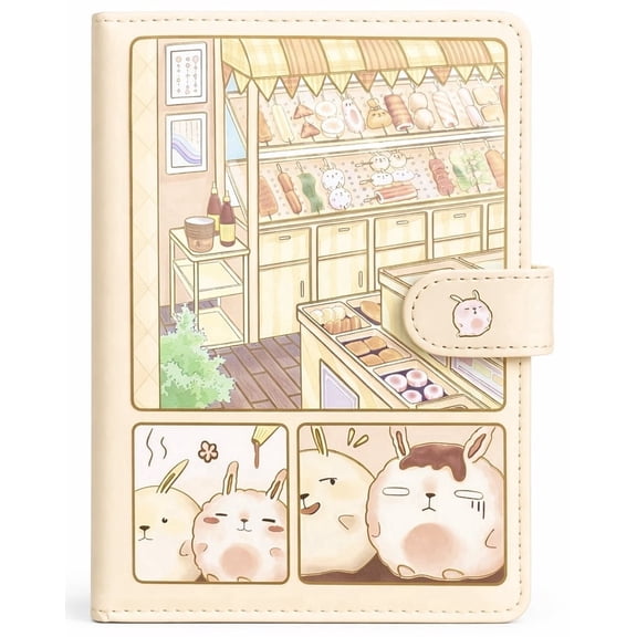 Cute Journal for Women, Vegan Leather Writing Diary, Puffy Cover Notebook, 256 Pages, 7.3" x 5.1"