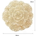 thumbnail image 1 of Juego de 4 manteles individuales elegantes y refinados con forma de flor huecos de PVC, reutilizables, prácticos manteles para mesa para decoración de comedor (bronce) brillar Electrónica, 1 of 6