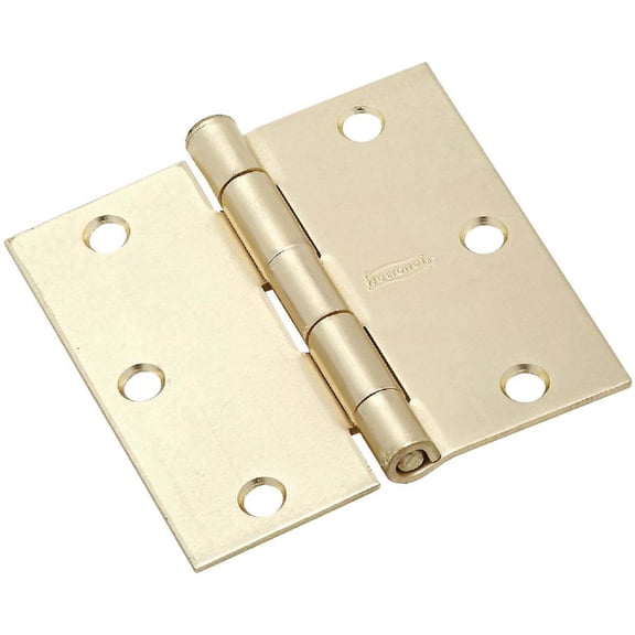 National Hardware - V512 3-1/2" SQR Hinge 3/pk - Satin Brass