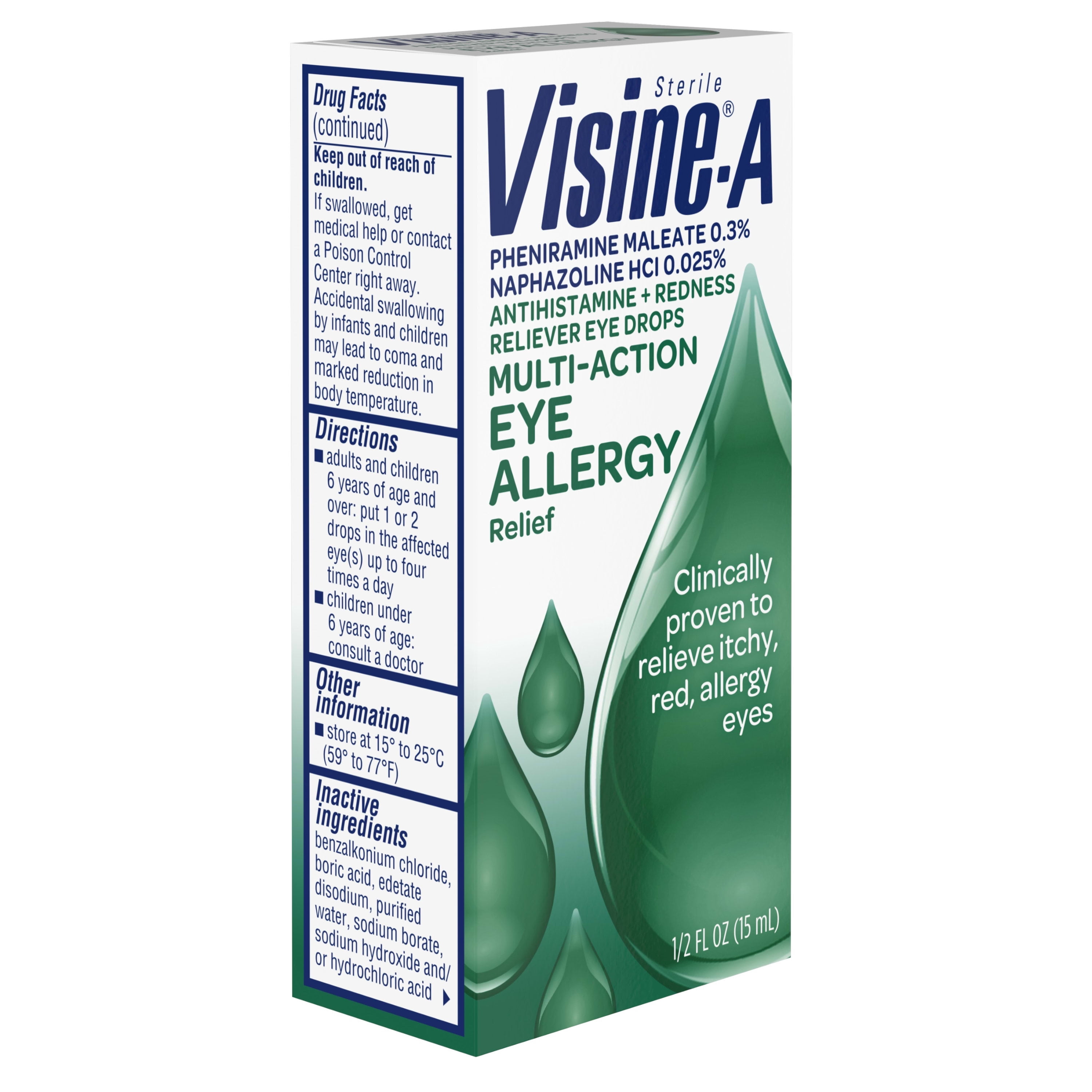 Visine-A Antihistamine + Red Eye Allergy Relief Eye Drops, 0.5 fl. oz