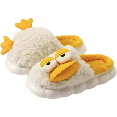 

PIKADINGNIS Funny Duck Slippers Fuzzy Slippers Women Cute Slippers Extremely Comfy Cushioned Thick Sole Cloud Slippers