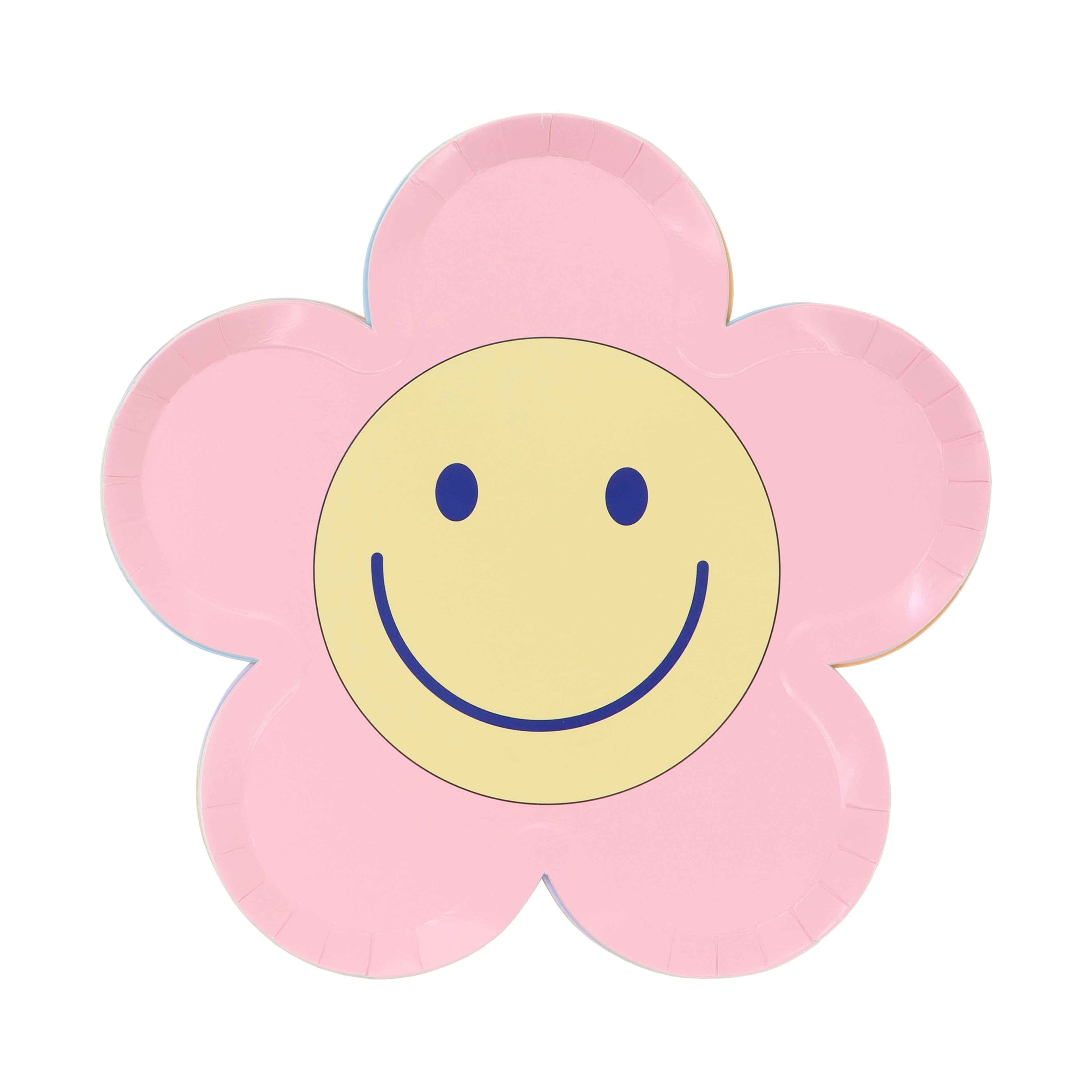 Celebrate It Paper Plates - Smiling Flower-Shaped Disposable Dinner Plates, Assorted Colors, 7", 24 Packs (192 Total)
