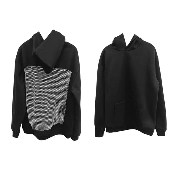 Women Hollow Back Hoodie Long Sleeve Oversized Rhinestone Hoodie Women Sweatshirt