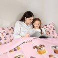thumbnail image 4 of Homewish Cartoon Dog Queen Comforter Set,Cute Animal Comforter Sets Queen,Pink,Pink Reversible,3 Pieces,1 Comforter and 2 Pillowcases, 4 of 7