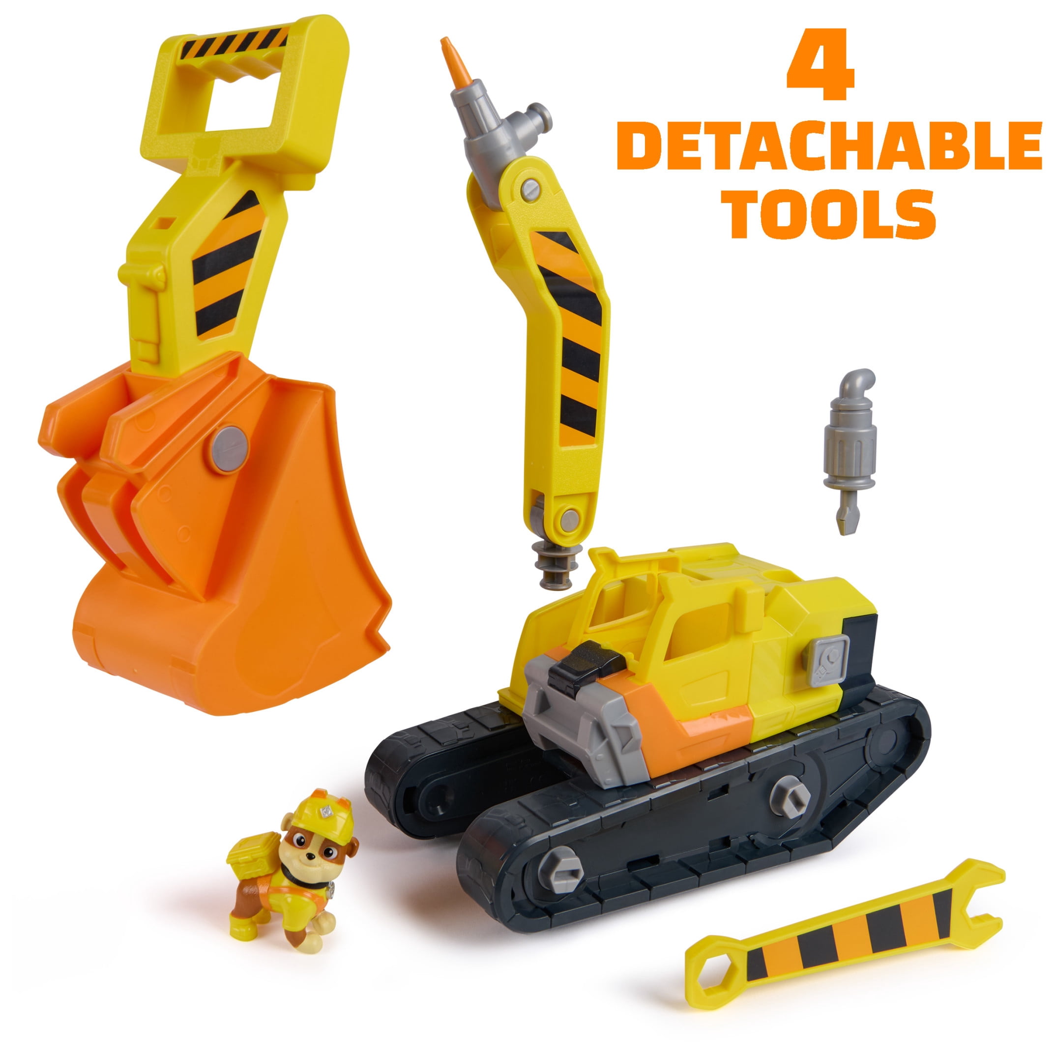 PAW Patrol, Rubble & Crew, Rubble's Ultimate Tool Bulldozer with Rubble & Detachable Tools, for Kids 3 and up