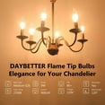 thumbnail image 2 of Chandelier Light Bulbs, E12 Led Bulb Dimmable, Candelabra Light Bulbs 60 Watt Equivalent, 2700K Soft Warm White, 5.5W 600LM, Flame Tip Vintage LED Candle Light Bulb, 5 Pack, 2 of 7