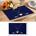 thumbnail image 6 of Golf Clubs Golf Bal Placemats Set&nbsp;of&nbsp;12 Classic Sport Dark Blue Background Heat Insulation Washable Place Mats, Non-Slip Table Mats for Dining Table Party Kitchen Decor,13x19 Inch, 6 of 9