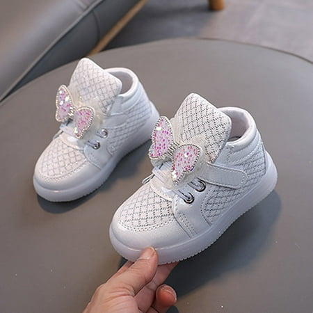 

Hipattires Girls Shoes Toddler Sneakers Non Slip Fashion Sandals Comfy Silver First Walking Shoes