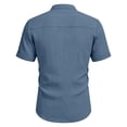 thumbnail image 6 of Timoontee Men's Button Down Shirts Lightweight Spring Casual Shirts Summer Beach Vacation Shirt Short Sleeve Mock Neck Dress Shirt Sky Blue XL, 6 of 7