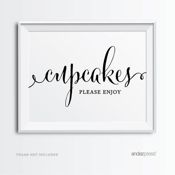 Pimp Your Cupcake Formal Black & White Wedding Party Signs