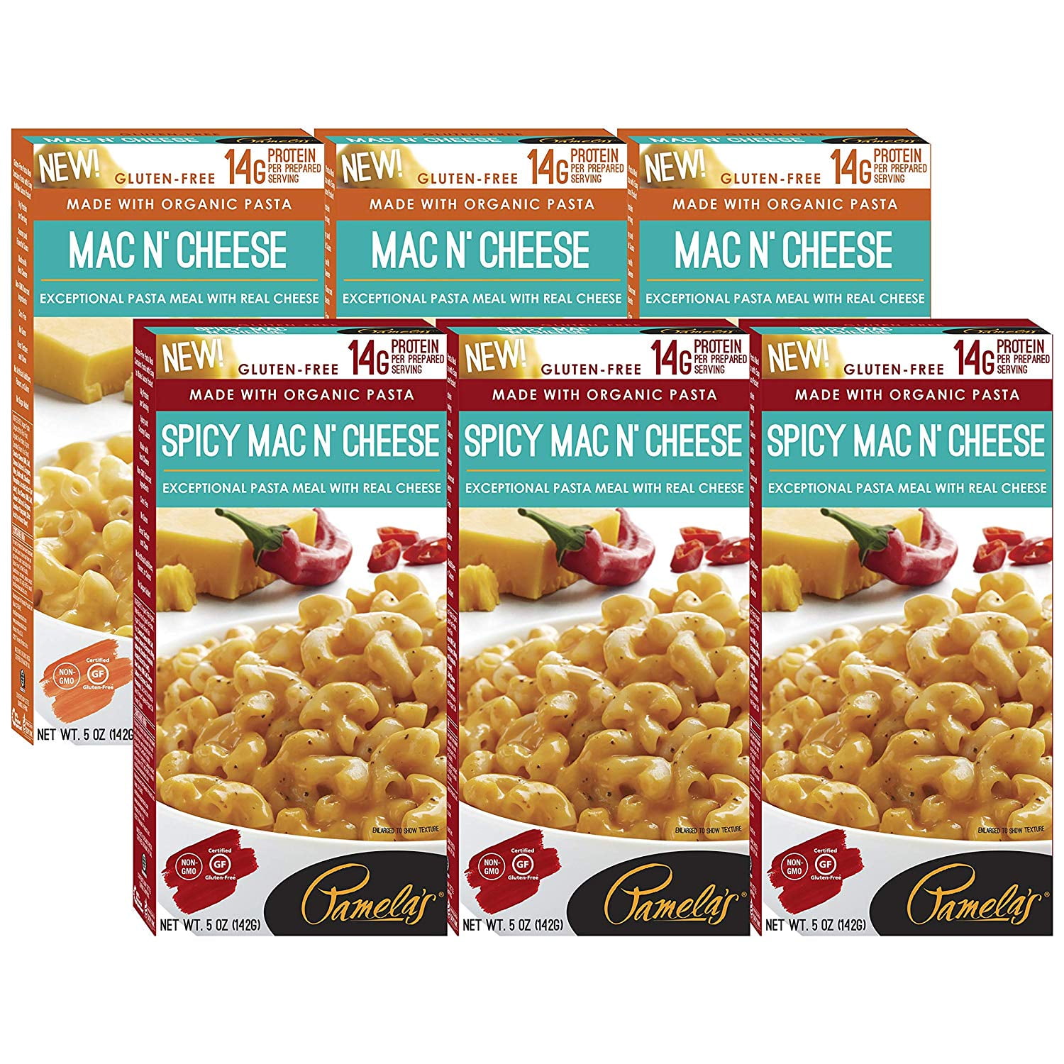 Pamela's GlutenFree Mac and Cheese Meals Variety Pack, 3 Spicy Mac, 3