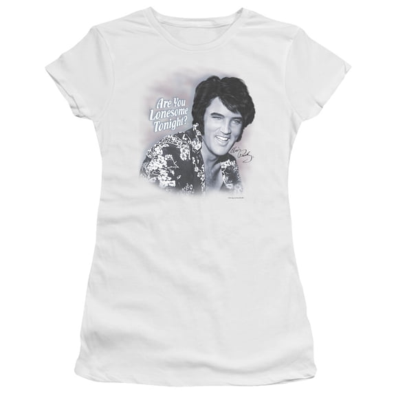 Elvis Presley Lonesome Tonight Junior Women's T-Shirt White