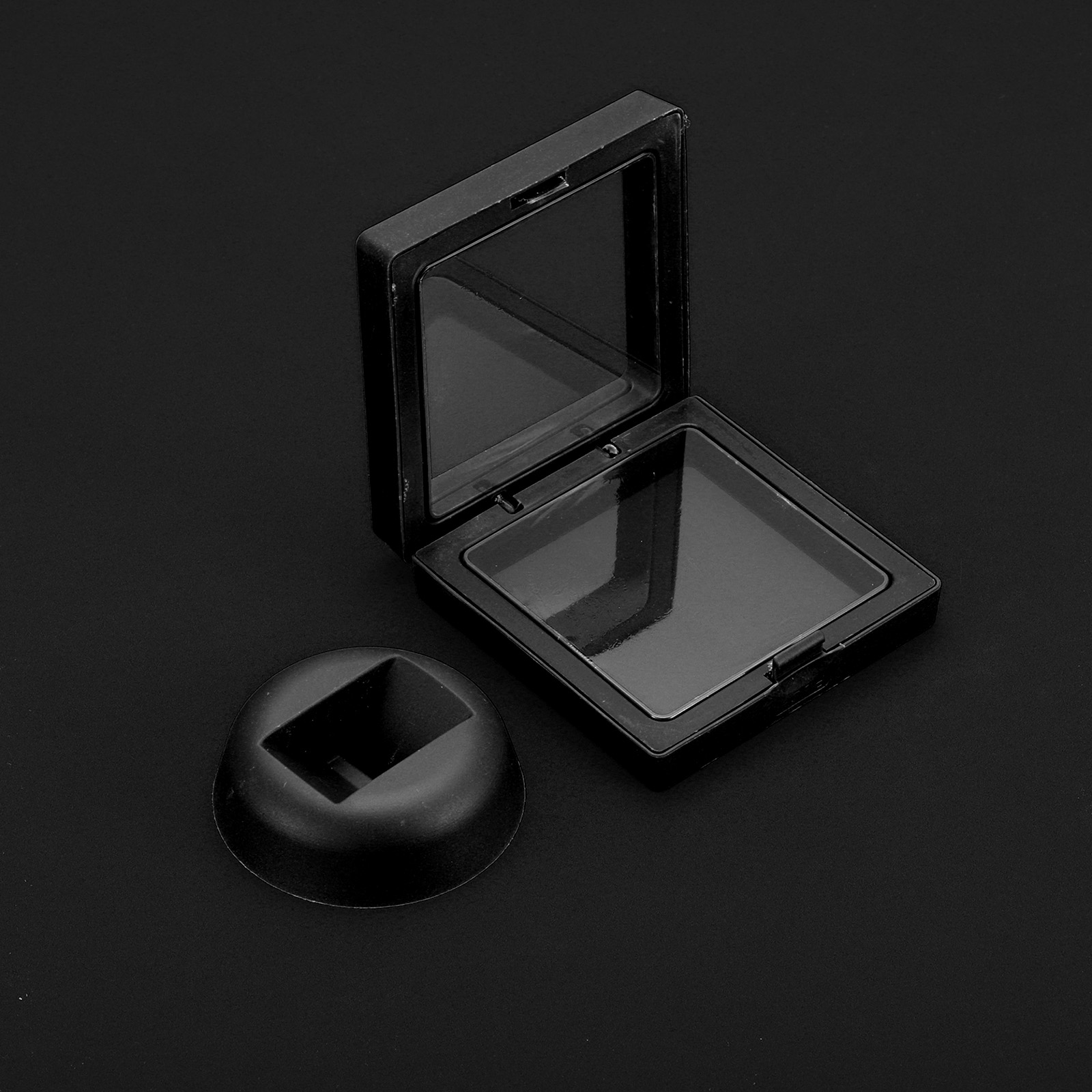 Unique Bargains 20Pcs Elegant 3D Floating Display Case 2.76" x 2.76" x 0.8" Black