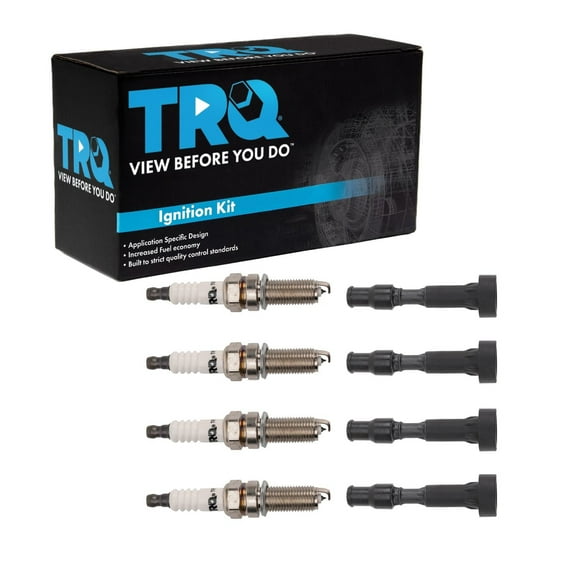 TRQ Ignition Coil and Spark Plug Kit 8 Piece Fits 2015-2018 Hyundai Elantra 2015 Sonata 2017-2018 Kia Forte