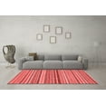thumbnail image 3 of Ahgly Company Indoor Round Abstract Red Modern Area Rugs, 4' Round, 3 of 4