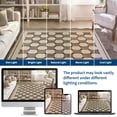 thumbnail image 6 of HIWEAVER Brown 5' x 7' Scalloped-edge Easy Jute Area Rug for Living Room Modern Bordered Plaid Indoor Outdoor Neutral Carpet for Patios Non Slip Washable Throw Mat for Home Decor, 6 of 6