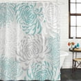 thumbnail image 3 of Aqua White Waterproof Fabric Shower Curtain,Abstract Grey Chrysanthemum Flower Floral Waterproof Fabric Shower Curtain for Bathroom Curtains Bathtubs Shower Curtains with 12 Hooks Standard 72x72, 3 of 8