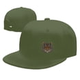 thumbnail image 4 of DouZhe Flat Brim Cap Snapback Hat, Glass Tiger Head Prints Adjustable Green Adult Baseball Cap, 4 of 6