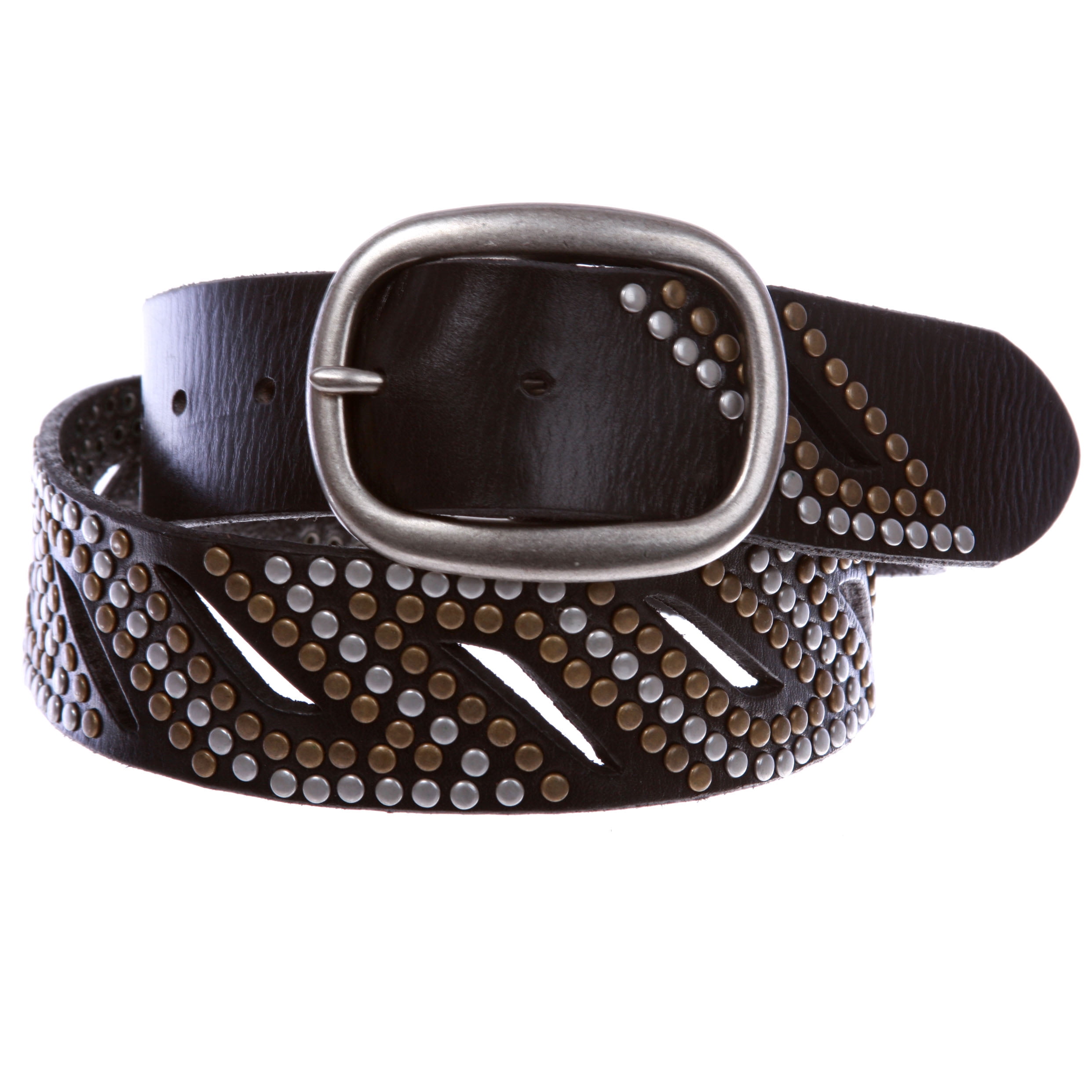Genuine Vintage Retro Circle Studded Leather Belt  display picture 3