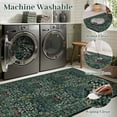 thumbnail image 5 of 8x10 Area Rugs Living Room Rug - Floral Vintage Forest Washable Carpet, Low Pile Non-Slip Stain Resistance Boho Soft Large Carpet for Bedroom, Dining Room, Office, Farmhouse (8'x10' Dark Green), 5 of 8