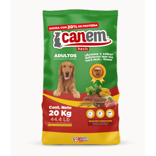 Alimento para Perro Adulto Canem Basis Razas Medianas y Grandes 20 Kg
