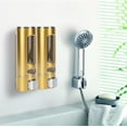 thumbnail image 6 of ABCISI 15oz Wall Mount Soap Dispenser - Manual Hand Shampoo and Shower Gel Dispenser for Bathroom and Kitchen - Lotion Container - Convenient and Stylish  (Golden Shell, Silver Press), 6 of 18