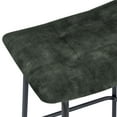 thumbnail image 7 of Duhome Square Tufted Counter Bar Stools Velvet Upholstered Set of 2, Backless Bar Stools for Kitchen Island 24” Green, 7 of 7
