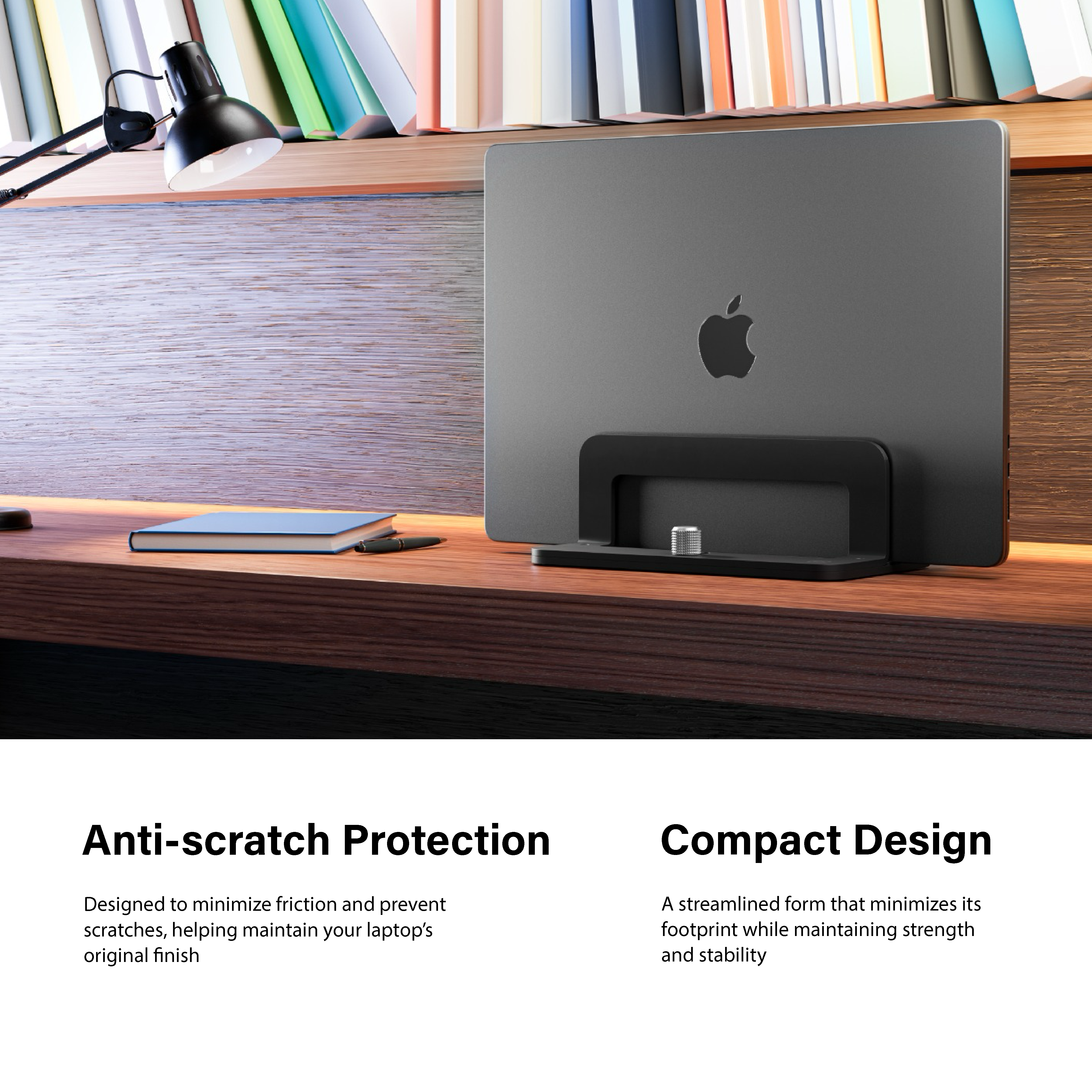 Incipio Vertical Laptop Stand with Adjustable Width, Black photo 6
