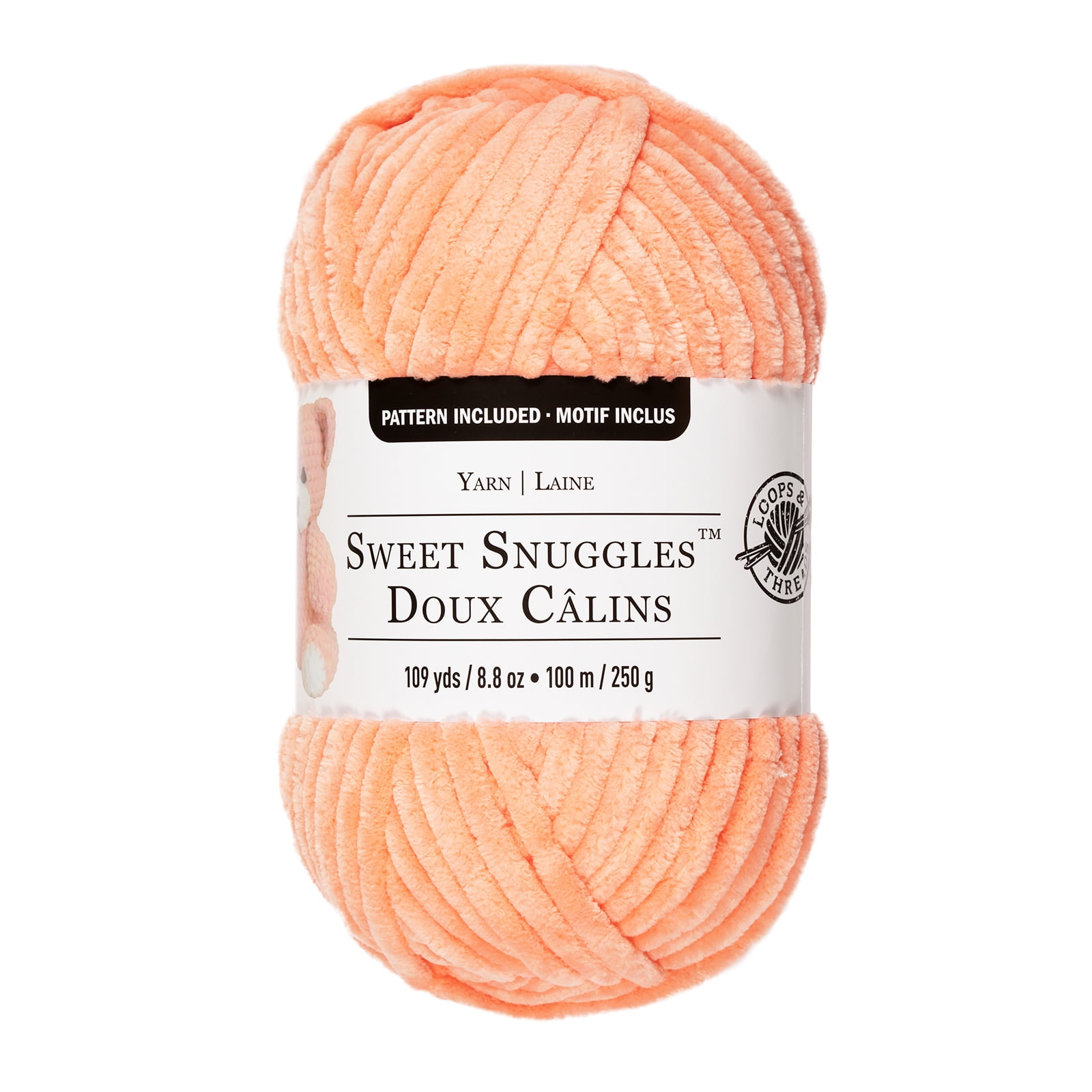 (3 pack) Sweet Snuggles Yarn by Loops & Threads - Yarn for Knitting - Crochet - Weaving - and Arts & Crafts - Orange - Polyester - 8.8 oz