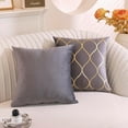 thumbnail image 2 of Gyulin Pack of 4 Gold Velvet Throw Pillow Covers 18x18 Inches Solid Square Pillow Covers Geometric Cushion Covers for Couch Sofa Home Bedroom Décor, Navy Blue, 2 of 16
