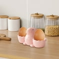 thumbnail image 1 of Rack Shelving Unit for Living Space - Handmade Ceramic Rabbits Egg Cups Holder Breakfast Tableware Practical Decorative Display Rack, 1 of 3