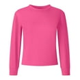 thumbnail image 4 of Splozh Girls Clothes Girls 2 Piece Set Fall Spring Outfits Lounge Sets Long Sleeve Top Wide Leg Pants Sweatsuit Clothing Set Hot Pink,9-10 Years, 4 of 6
