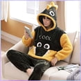 thumbnail image 4 of Conjunto de pijama de franela gruesa para mujer, ropa de dormir cálida para el hogar, Tops y pantalones para parejas, Unisex, Invierno, 4 of 5