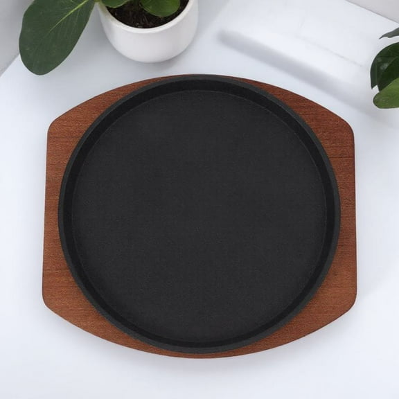 LOLIPPYY 1Pc Light Brown Cast Iron Grill Griddle Pan for Induction Cooktop Perfect for Home and Outdoor Bbq