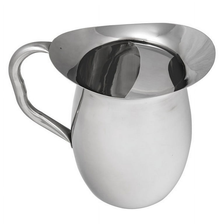 Acopa 96 oz. Smooth Stainless Steel Bell Pitcher with Ice Guard