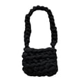 thumbnail image 1 of Bolso de mano de lana lindo exquisito tejido a mano mano de obra fina bolso de hombro de lana para la vida diaria negro, 1 of 12