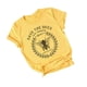 thumbnail image 4 of Camiseta de mujer con letras, manga corta, camiseta con cuello redondo, blusa de verano, amarillo, M Eigraketly AP002565-02, 4 of 5