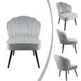 thumbnail image 4 of Fionafurn Velvet Accent Chair with Ottoman Set, Modern Wingback Chair, Gray, 4 of 7