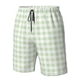 thumbnail image 4 of Fotbe Pistachio Green Checkboard Trajes de Baño Estampados para Hombre, Shorts de Verano de Secado Rápido, Ropa de Playa, Bañadores-Medium, 4 of 6