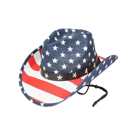 Top Headwear Stars and Stripes Patriotic USA Cowboy Hat