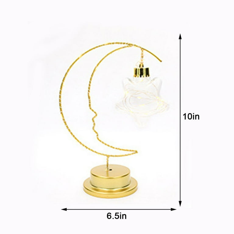 SDJMa Decorative Table Lamp, Battery Powered Moon Shape Desk Lamp, Warm LED  Crescent Light Home Bedroom Romantic Bedside Desktop Nightstand Decoration