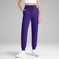 thumbnail image 2 of TNNZEET Women's Joggers with Pockets - High Waisted Sweatpants Tapered Leg Drawstring Lightweight Athletic Pants for Sports and Casual Wear,Purple,S, 2 of 3