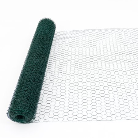Rust-Resistant Outdoor Green Large Size Hexagonal Chicken Wire for Garden Poultry Netting Durable Galvanized Wire Fencing for Large Chicken Coop 60M Length